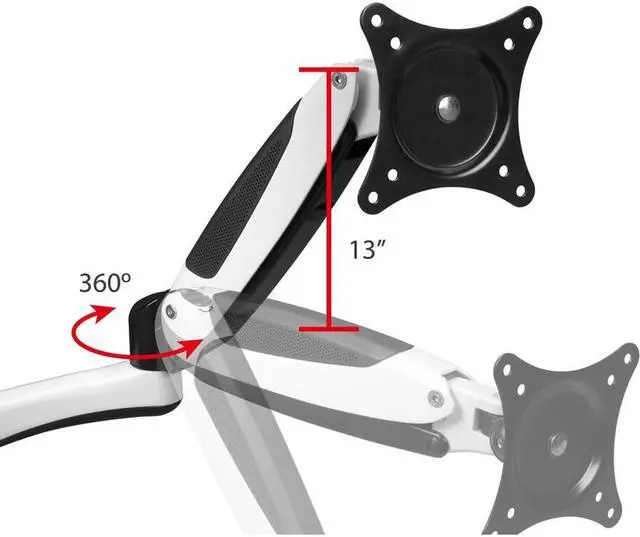 Alt view image 17 of 18 - Siig Inc Full-Motion Easy Access Single Monitor Desk Mount - White