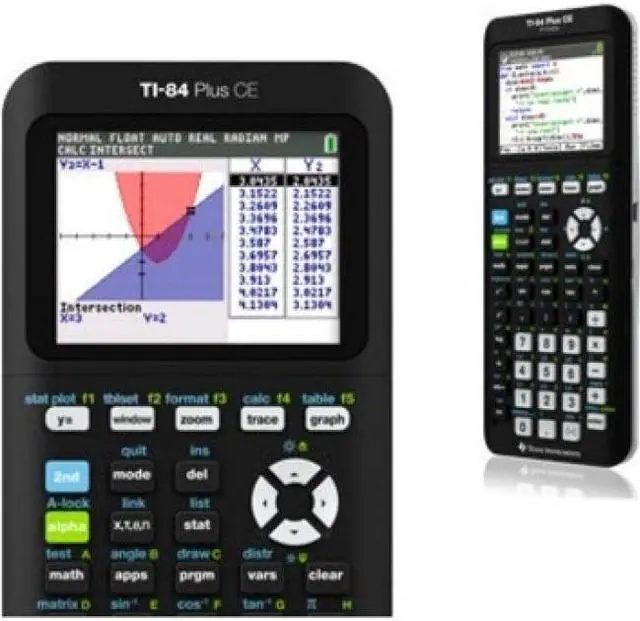 Alt view image 5 of 8 - Texas Instruments TI-84 Plus CE Graphing Calculator - 3D Graphing - Clock, Date/Time Display, Impact Resistant Cover, Slide-on Hard Case, Backlit Display, Lightweight, Durable - 2.80" - LCD - 320