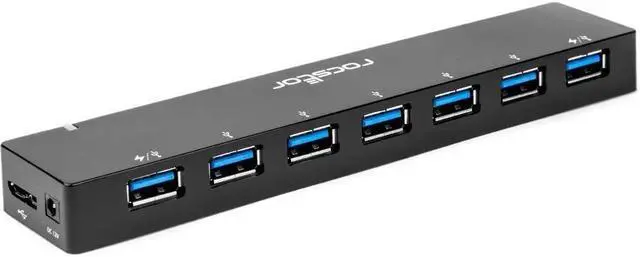 Alt view image 8 of 8 - Rocstor 7-port USB Hub - USB 3.0 - External - 7 USB Port(s) - 7 USB 3.0 Port(s) 2 CHARGING PORTS - 2 X 1.5A