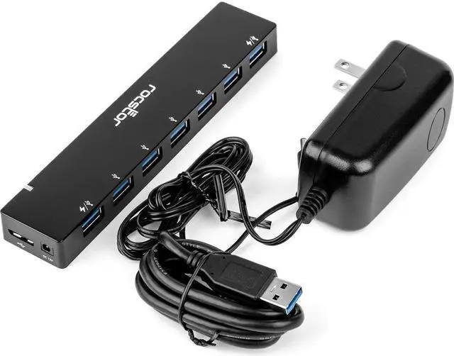 Alt view image 7 of 8 - Rocstor 7-port USB Hub - USB 3.0 - External - 7 USB Port(s) - 7 USB 3.0 Port(s) 2 CHARGING PORTS - 2 X 1.5A