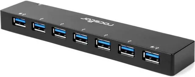 Alt view image 6 of 8 - Rocstor 7-port USB Hub - USB 3.0 - External - 7 USB Port(s) - 7 USB 3.0 Port(s) 2 CHARGING PORTS - 2 X 1.5A