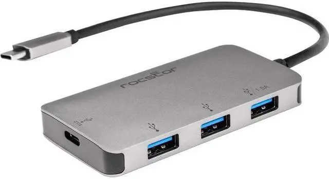 Alt view image 9 of 9 - Rocstor Premium USB-C to USB-A Hub with 100W Power Delivery - USB 3.1 Type C - Portable - 4 USB Port(s) - 3 USB 3.0 Port(s) - 1 USB 3.1 Port(s) - Chrome OS, Mac, PC