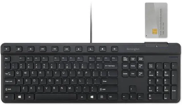 Alt view image 12 of 12 - Kensington Simple Solutions Wired Keyboard with Smart Card Reader K55115US