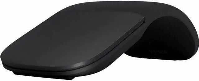 Main image of Microsoft Microsoft Arc Mouse (Black) - BlueTrack - Wireless - 32.81 ft - Bluetooth - 2.40 GHz - Black - 1800 dpi - Scroll Plane - 2 Button(s) - 1 Programmable Button(s) - Symmetrical - 2 x AA Battery