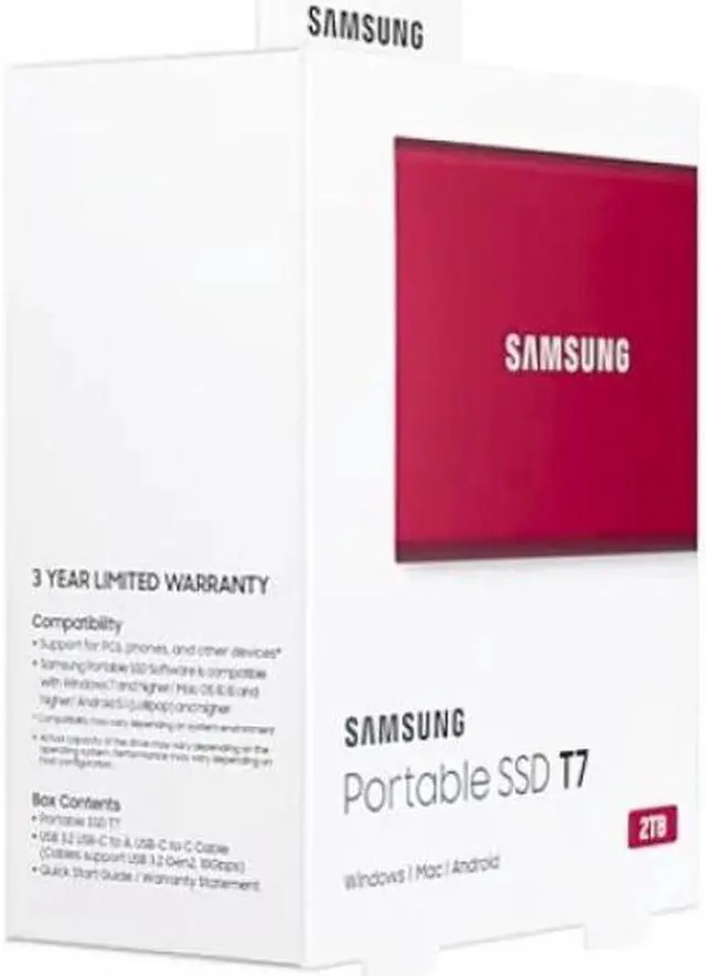 Alt view image 7 of 12 - Samsung - T7 2TB External USB 3.2 Gen 2 Portable SSD with Hardware Encryption...