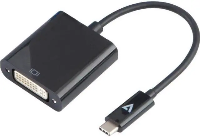 Alt view image 13 of 13 - V7 Black Usb Video Adapter Usb-C Male To Dvi-I Female