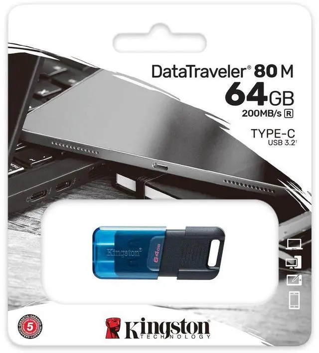 Alt view image 10 of 20 - Kingston DataTraveler 80 M USB-C Flash Drive 64GB, USB 3.2 Gen 1, DT80M/64GB