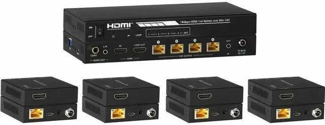 Main image of KanexPro Video Distribution Amplifier - 594 MHzMaximum Video Bandwidth - 192 ft Maximum Operating Distance - 1 x HDMI In - 4 x HDMI Out