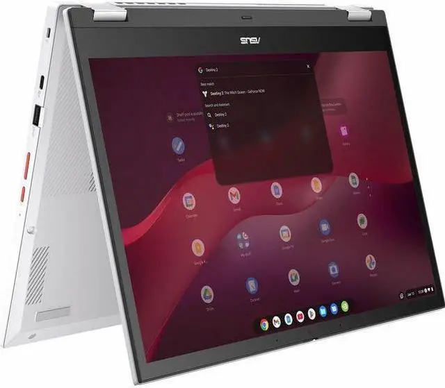 Alt view image 5 of 18 - ASUS Chromebook Vibe CX34 Flip Cloud Gaming Laptop with Stylus, 14" 144 Hz Touch Display (1920x1200), Intel® Core i5-1235U Processor, 256GB SSD, 8GB RAM, ChromeOS, Pearl White, CX3401FBA-DH586T-S