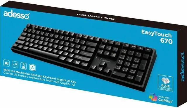 Alt view image 3 of 8 - Adesso Multi-OS Mechanical Keyboard With CoPilot AI Hotkey