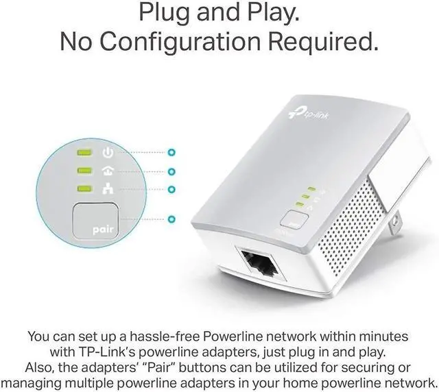 Alt view image 7 of 10 - TP-LINK TL-PA4010KIT Rev 3 - AV600 Powerline Ethernet Adapter -The HomePlug AV2 standard creates high-speed data transfer rates of up to 600Mbps to support all your online activities.