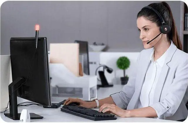 Alt view image 6 of 14 - Yealink WH62 Headset - Microsoft Teams Certification - Stereo - Wireless - DECT - 524.9 ft - 32 Ohm - 20 Hz - 20 kHz - On-ear, Over-the-head - Binaural - Ear-cup