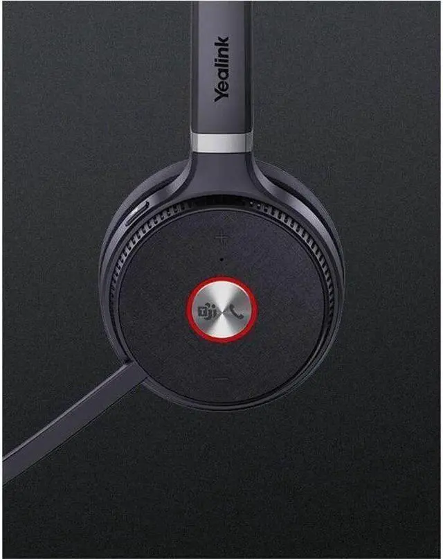 Alt view image 3 of 14 - Yealink WH62 Headset - Microsoft Teams Certification - Stereo - Wireless - DECT - 524.9 ft - 32 Ohm - 20 Hz - 20 kHz - On-ear, Over-the-head - Binaural - Ear-cup