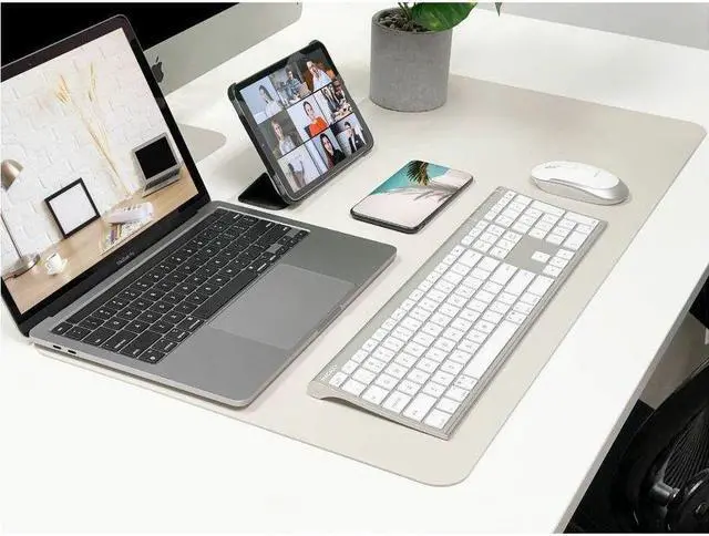 Alt view image 6 of 15 - Macally Premium Bluetooth Keyboard And Mouse For Mac | Compatible Apple Wireless Keyboard And Mouse Combo (110 Keys Multi-Device Rechargeable) Keyboard Mouse For Macbook Pro/Air And Imac