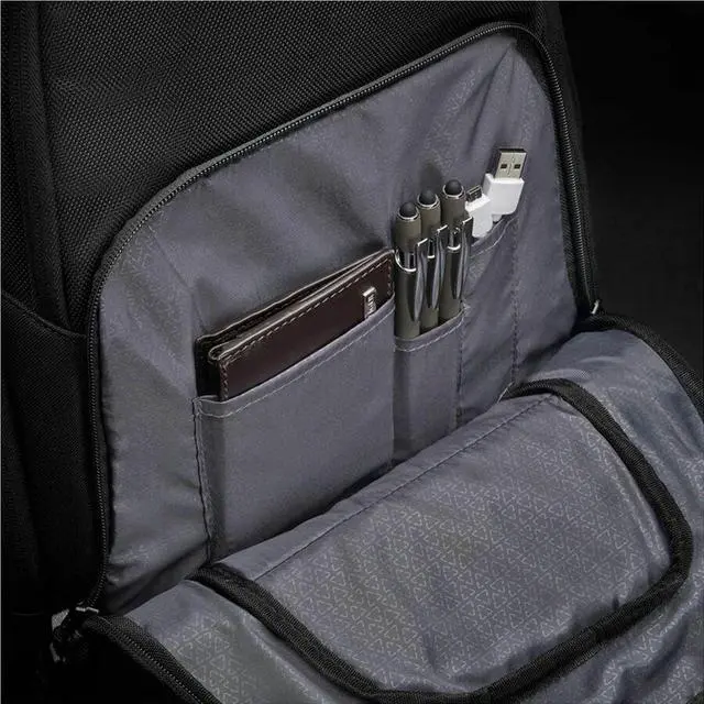 Alt view image 4 of 8 - CODi Ferretti Pro Carrying Case (Backpack) for 17.3" Notebook, Tablet, Water Bottle - Black - Mesh, Plastic, 1680D Polyester Body - Shoulder Strap, Trolley Strap, Handle, Chest Strap