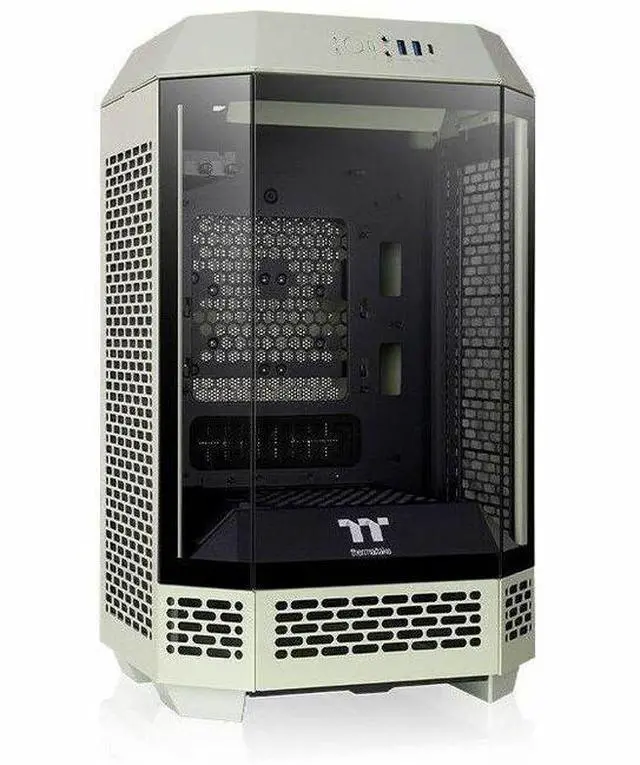 Alt view image 9 of 20 - Thermaltake Tower 250 Matcha Green Mini-ITX Mini Tower 2x120mm CT Fans Included, 360mm Radiator Support 360mm GPU Clearance Dual Chamber CA-1Z9-00SEWN-00