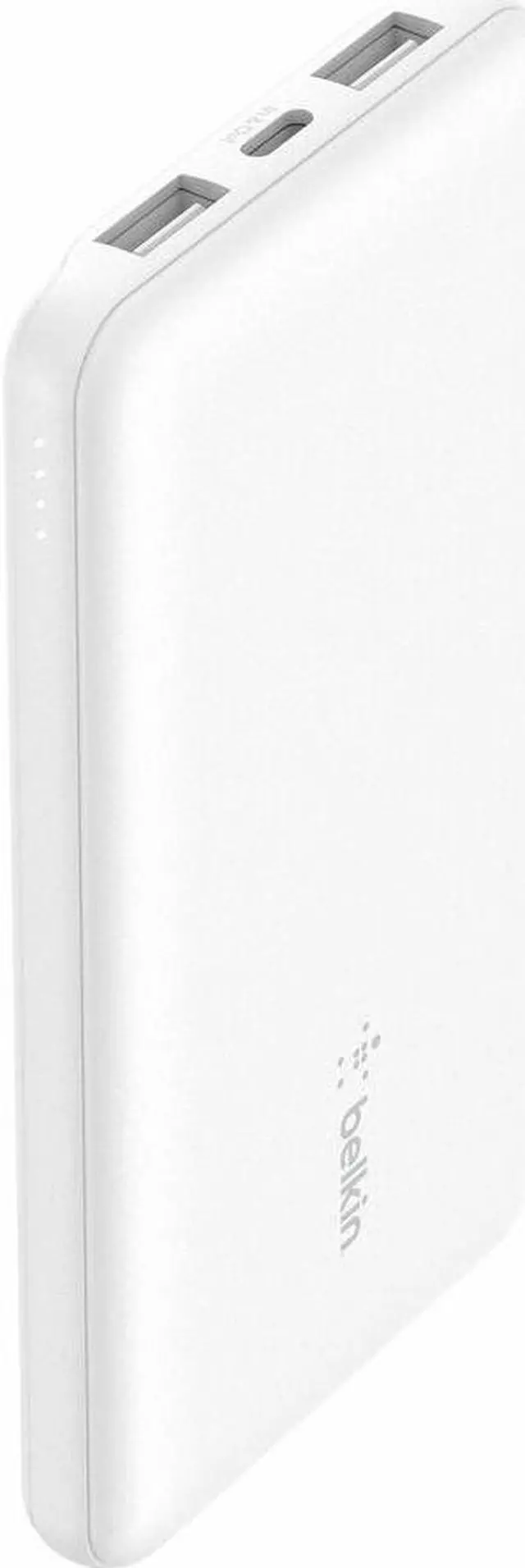 Alt view image 7 of 8 - Belkin 15W 3-port USB Power Bank - 10K mAh - 2xUSB-A (12W), 1xUSB-C (15W) - Portable Charger - w/ USB-A to USB-C Cable - White - For iPhone, iPad, AirPod, Smartwatch, Smartphone - 10000 mAh - 3 x USB
