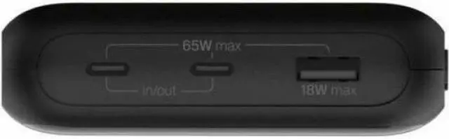 Alt view image 7 of 12 - Belkin 65W 3-port USB Power Bank w/ Digital Display - 20K mAh - 2xUSB-C, 1xUSB-A - Portable Charger - w/ USB-C to USB-C Cable - Black - For Universal, Smartphone, Tablet PC, Notebook, iPad, iPad Pro,