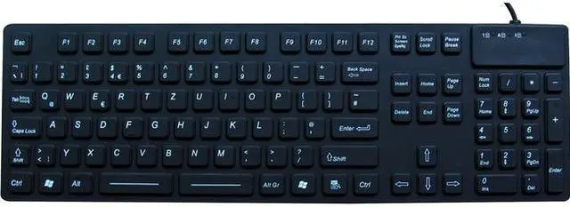 Alt view image 3 of 11 - Waterproof Industrial Medical USB Keyboard with Clear Silicon Keyboard Cover
