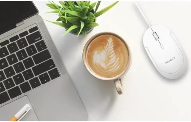 Alt view image 5 of 10 - Macally USB-C Optical Quiet Click Mouse for Mac/PC White UCDYNAMOUSEW