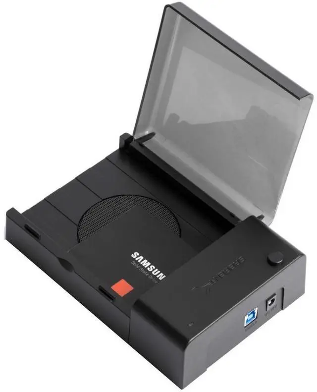 Alt view image 11 of 15 - SABRENT EC-DFFN 2.5" & 3.5" SATA USB 3.0 USB 3.0 to SATA External Hard Drive Lay-Flat Docking Station with Built-in Cooling Fan