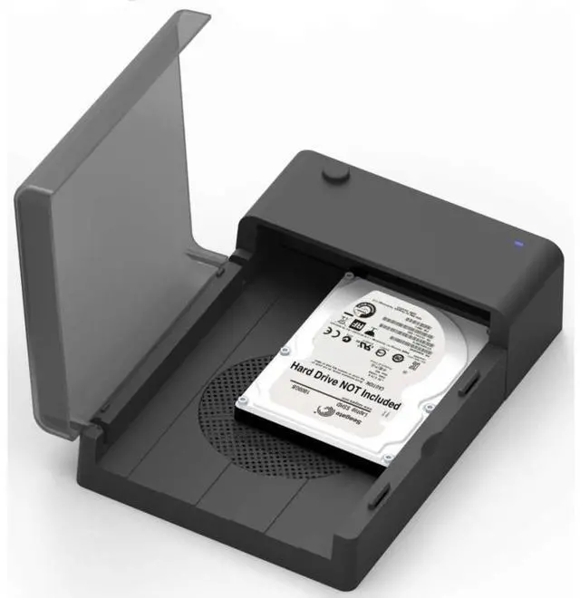 Alt view image 12 of 15 - SABRENT EC-DFFN 2.5" & 3.5" SATA USB 3.0 USB 3.0 to SATA External Hard Drive Lay-Flat Docking Station with Built-in Cooling Fan