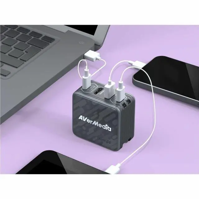 Alt view image 14 of 16 - AverMedia GC313ProBLACK Elite Go Capture Card for Streaming Portable Charger Fast Charging USB C, TV Docking Station Compatible wi/ iPhone, iPad, Laptop (BLACK)