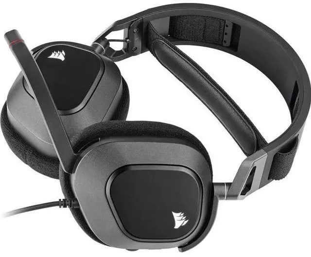 Main image of Corsair HS80 RGB USB Wired Gaming Headset - Carbon - Stereo - USB Type A - Wired - 32 Kilo Ohm - 20 Hz to 40 kHz - On-ear, Over-the-head - Binaural - Ear-cup - 5.91 ft Cable - Omni-directional Microph