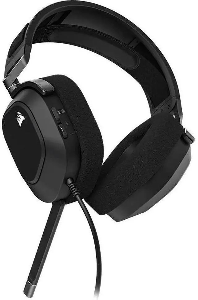 Alt view image 3 of 14 - Corsair HS80 RGB USB Wired Gaming Headset - Carbon - Stereo - USB Type A - Wired - 32 Kilo Ohm - 20 Hz to 40 kHz - On-ear, Over-the-head - Binaural - Ear-cup - 5.91 ft Cable - Omni-directional Microph