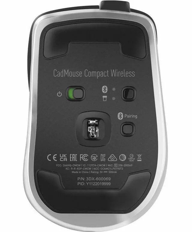Alt view image 2 of 7 - 3Dconnexion CadMouse Compact Wireless - Designed for the Mobile CAD Specialist - Optical - Wireless - Bluetooth - 2.40 GHz - Rechargeable - 7200 dpi - 7 Button(s) - 5 Programmable Button(s)