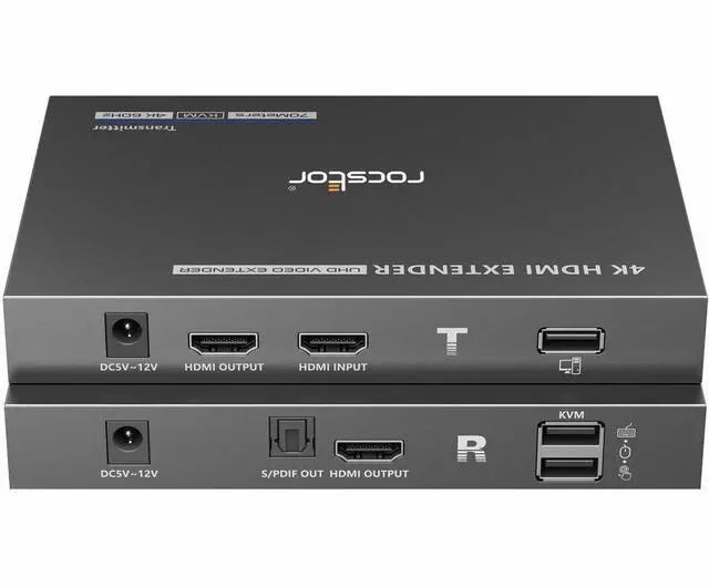 Alt view image 5 of 10 - Rocstor TrueReach 4K@60Hz HDMI Extender over CAT6/CAT6a/Cat7 Ethernet Cable – up to 230ft Point to Point Extender