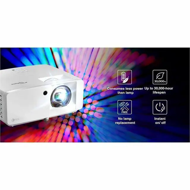 Alt view image 2 of 9 - Optoma DuraCore ZH451ST 3D High Brightness Golf Sim and Corporate Short Throw 1080p Full HD Laser Projector