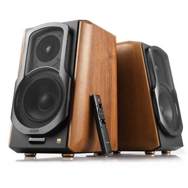 Alt view image 11 of 11 - Edifier S1000MKII Audiophile Active Bookshelf 2.0 Speakers, Computer Speakers - 120W Optical Input - Bluetooth 5.0 HD - Brown