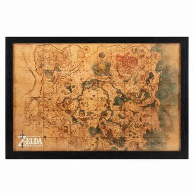Main image of The Legend of Zelda: Breath of the Wild - Map - 11x17 Framed Gel Coat