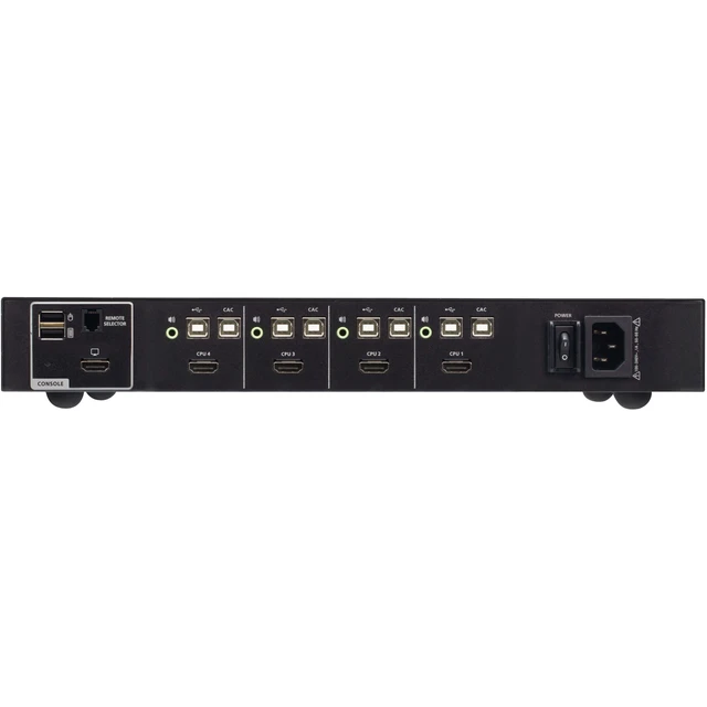 Alt view image 4 of 4 - Aten 4-Port USB HDMI Single Display PP4.0 Secure KVM w/ CAC Support - CS1184H4C