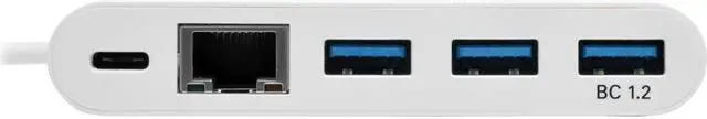 Alt view image 2 of 15 - Tripp Lite 3-Port USB-C hub w/ GbE, USB-C Charging USB Type C USB 3.1 Hub (U460-003-3AG-C)
