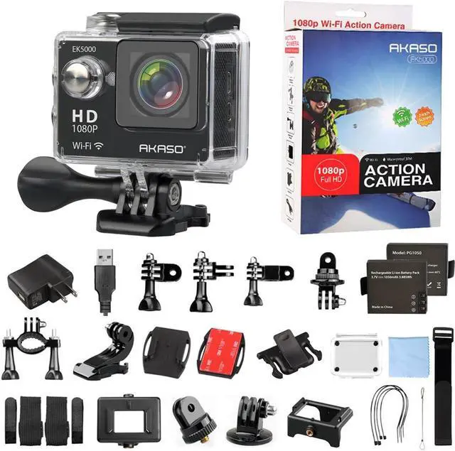 Alt view image 6 of 8 - AKASO EK5000 1080p WIFI Sports Action Camera 12MP HD Waterproof Camcorder - 2 Inch LCD Screen 170 Degree Wide Angle Len - 2 Rechargeable Batteries - 17 Mounting Kits - Durable Waterproof to 100 Feet (