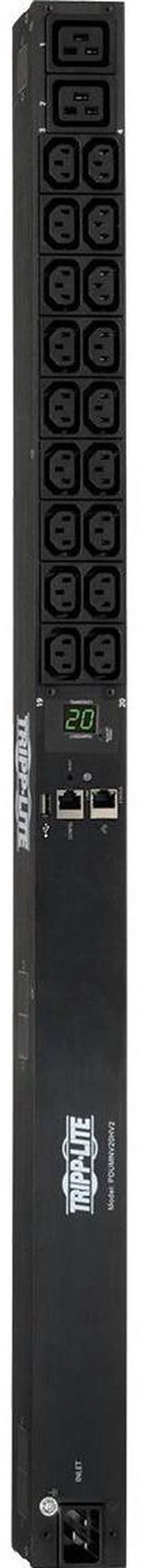 Alt view image 3 of 13 - Tripp Lite 3.3 / 3.7 kW Single-Phase Monitored PDU, LX Platform Interface, 208 / 230V Outlets (18 x C13 / 2 x C19), C20/L6-20P, 0U 35.5", TAA (PDUMNV20HV2LX)