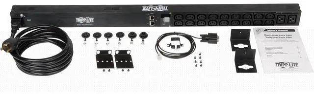 Main image of Tripp Lite 3.3 / 3.7 kW Single-Phase Monitored PDU, LX Platform Interface, 208 / 230V Outlets (18 x C13 / 2 x C19), C20/L6-20P, 0U 35.5", TAA (PDUMNV20HV2LX)