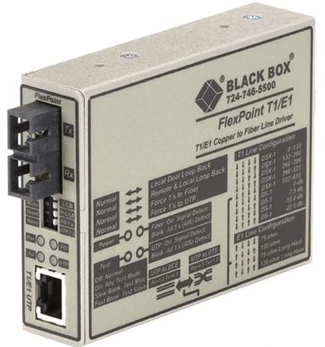 Alt view image 2 of 5 - Black Box FlexPoint Modular Media Converter, RS-232 to Fiber, Single-Mode, 30 km, SC (me662a-ssc)
