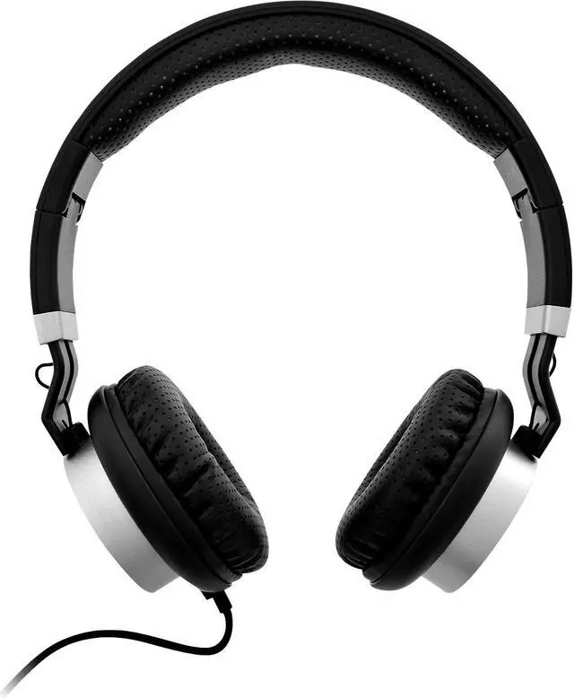 Main image of V7 Lightweight On-Ear Headphones - Black/Silver - Stereo - Black, Silver - Mini-phone - Wired - On-ear, Over-the-head - Binaural - Supra-aural - Noise Canceling