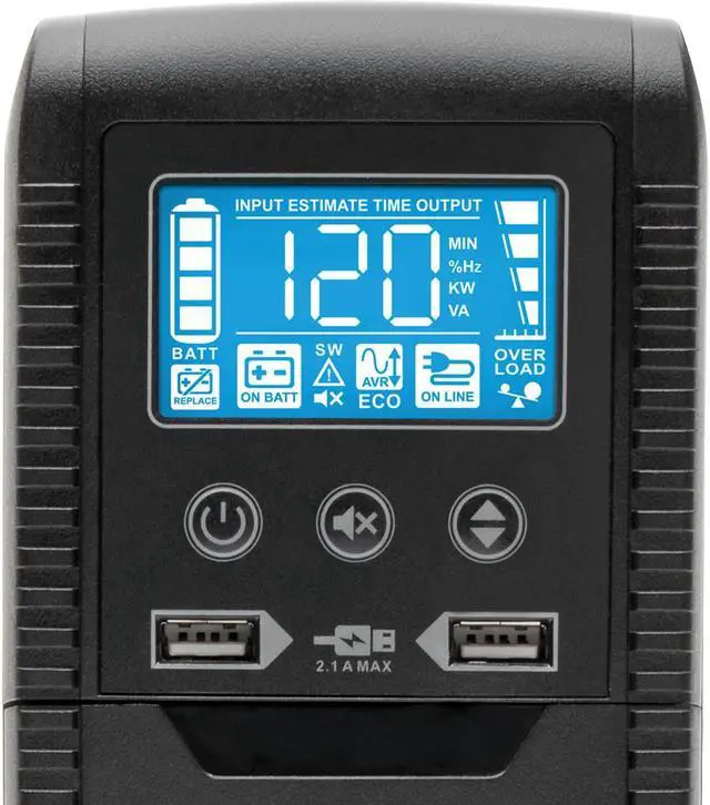 Alt view image 2 of 17 - Tripp Lite ECO1500LCD 1440 VA 900 Watts 10 Outlet Line Interactive UPS with USB