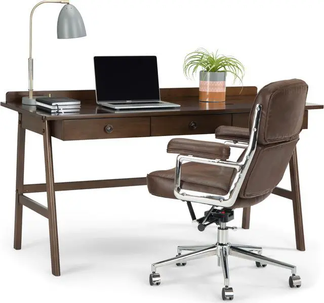 Alt view image 3 of 13 - Rylie Solid Wood  60 inch Wide Desk in Natural Aged Brown