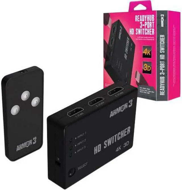 Alt view image 4 of 4 - Hyperkin M07385 Readyhub 3-Port HD Switcher for HD Game Consoles & Devices - Armor3