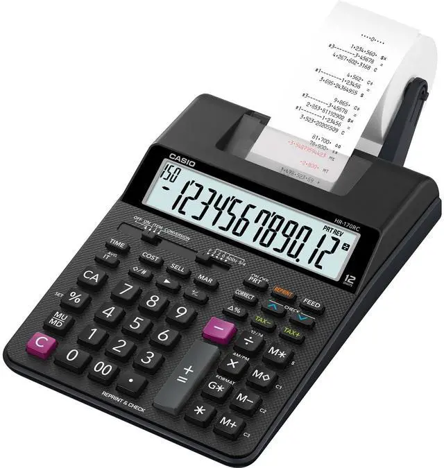 Alt view image 8 of 13 - Casio Printing Calculator 6-1/2"Wx11-5/8"Lx2-9/16"H Black HR170RC