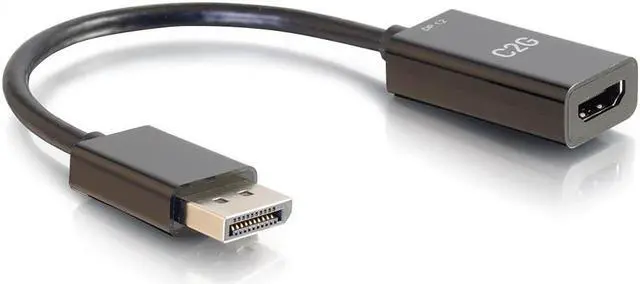 Alt view image 2 of 9 - C2G 8in DisplayPort to HDMI Adapter - 4K - Passive - Black