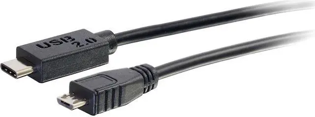 Alt view image 7 of 13 - C2G 28850 USB 2.0 USB-C to USB Micro-B Cable M/M for Phones, Laptops, Tablets, Chromebook Pixel, Samsung Galaxy TabPro S, LG G6, Apple MacBook, Black (3 Feet, 0.91 Meters)