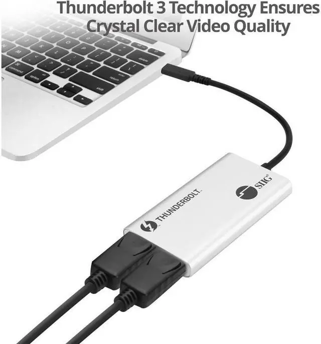 Alt view image 2 of 19 - SIIG Thunderbolt 3 to Dual DP 1.2 Adapter JUTB0611S1