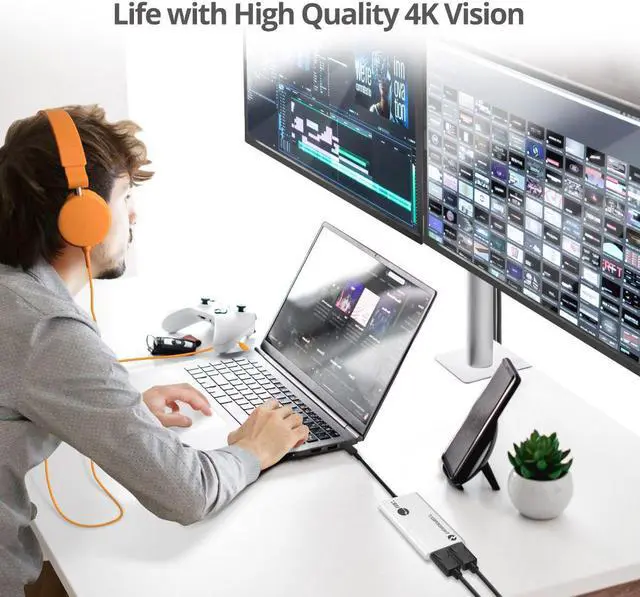 Alt view image 3 of 19 - SIIG Thunderbolt 3 to Dual DP 1.2 Adapter JUTB0611S1