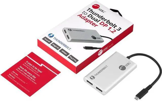 Alt view image 7 of 19 - SIIG Thunderbolt 3 to Dual DP 1.2 Adapter JUTB0611S1